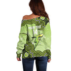 Sydney Thunder NAIDOC Week 2026 Custom Off Shoulder Sweater 50 Years Deadly Indigenous Art Glitter Effect
