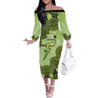 Sydney Thunder NAIDOC Week 2026 Custom Off The Shoulder Long Sleeve Dress 50 Years Deadly Indigenous Art Glitter Effect