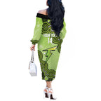 Sydney Thunder NAIDOC Week 2026 Custom Off The Shoulder Long Sleeve Dress 50 Years Deadly Indigenous Art Glitter Effect