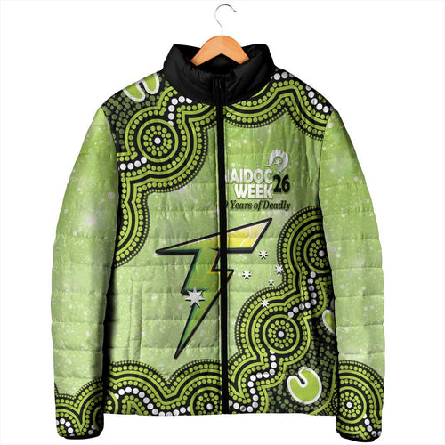 Sydney Thunder NAIDOC Week 2026 Custom Padded Jacket 50 Years Deadly Indigenous Art Glitter Effect