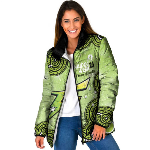 Sydney Thunder NAIDOC Week 2026 Custom Padded Jacket 50 Years Deadly Indigenous Art Glitter Effect