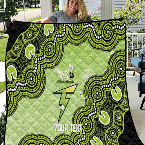 Sydney Thunder NAIDOC Week 2026 Custom Quilt 50 Years Deadly Indigenous Art Glitter Effect