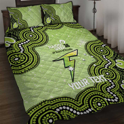 Sydney Thunder NAIDOC Week 2026 Custom Quilt Bed Set 50 Years Deadly Indigenous Art Glitter Effect