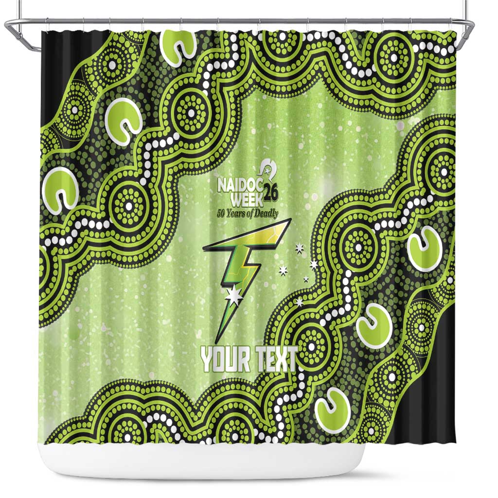 Sydney Thunder NAIDOC Week 2026 Custom Shower Curtain 50 Years Deadly Indigenous Art Glitter Effect