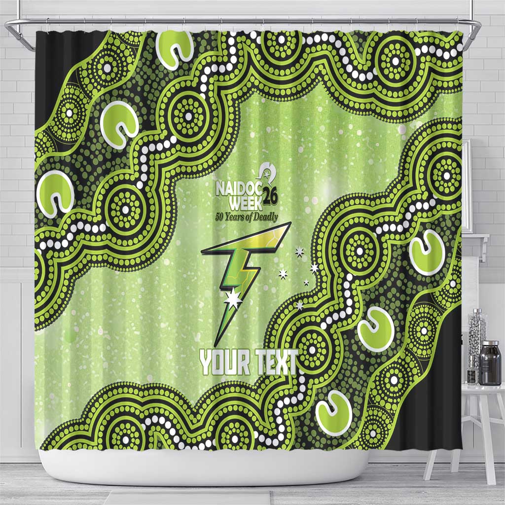 Sydney Thunder NAIDOC Week 2026 Custom Shower Curtain 50 Years Deadly Indigenous Art Glitter Effect