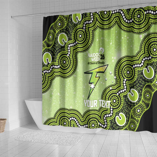 Sydney Thunder NAIDOC Week 2026 Custom Shower Curtain 50 Years Deadly Indigenous Art Glitter Effect
