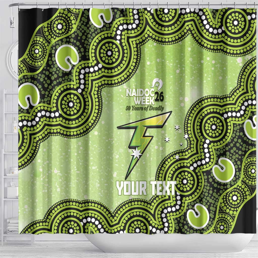 Sydney Thunder NAIDOC Week 2026 Custom Shower Curtain 50 Years Deadly Indigenous Art Glitter Effect