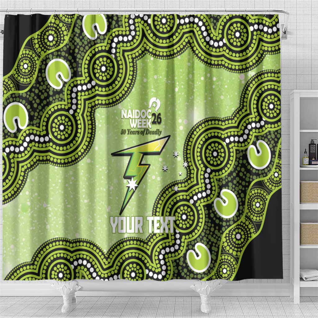 Sydney Thunder NAIDOC Week 2026 Custom Shower Curtain 50 Years Deadly Indigenous Art Glitter Effect