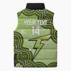 Sydney Thunder NAIDOC Week 2026 Custom Sleeveless Puffer Jacket 50 Years Deadly Indigenous Art Glitter Effect