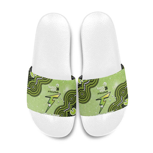 Sydney Thunder NAIDOC Week 2026 Custom Slide Sandals 50 Years Deadly Indigenous Art Glitter Effect