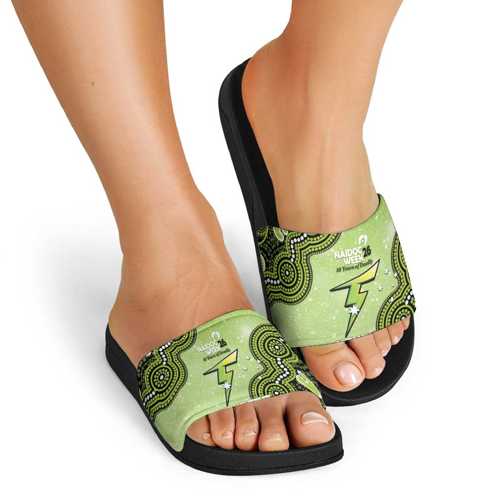 Sydney Thunder NAIDOC Week 2026 Custom Slide Sandals 50 Years Deadly Indigenous Art Glitter Effect
