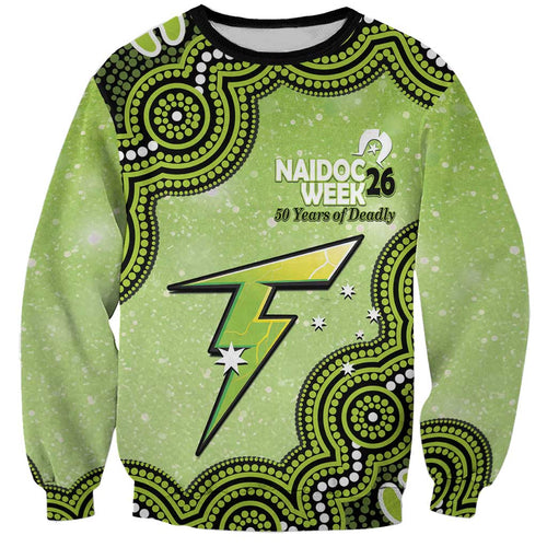 Sydney Thunder NAIDOC Week 2026 Custom Sweatshirt 50 Years Deadly Indigenous Art Glitter Effect