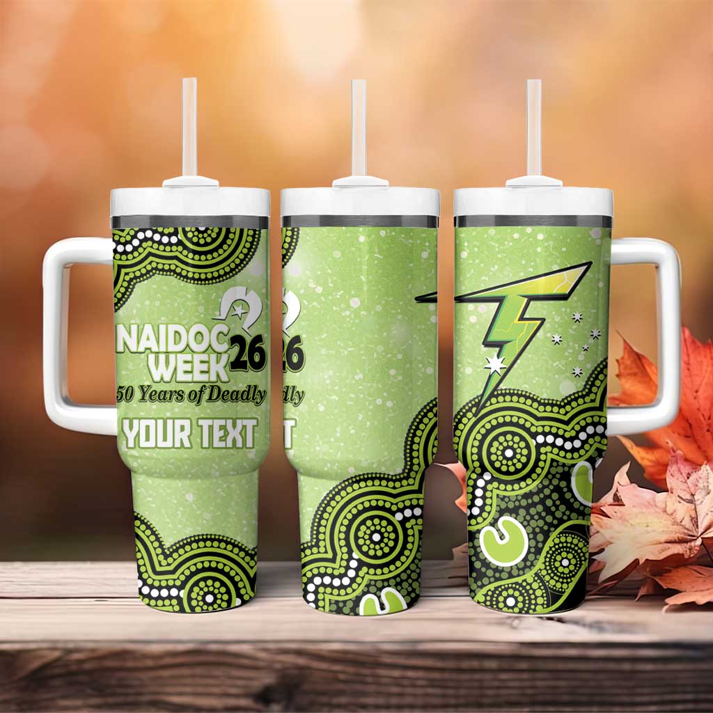 Sydney Thunder NAIDOC Week 2026 Custom Tumbler With Handle 50 Years Deadly Indigenous Art Glitter Effect