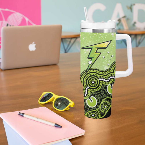 Sydney Thunder NAIDOC Week 2026 Custom Tumbler With Handle 50 Years Deadly Indigenous Art Glitter Effect