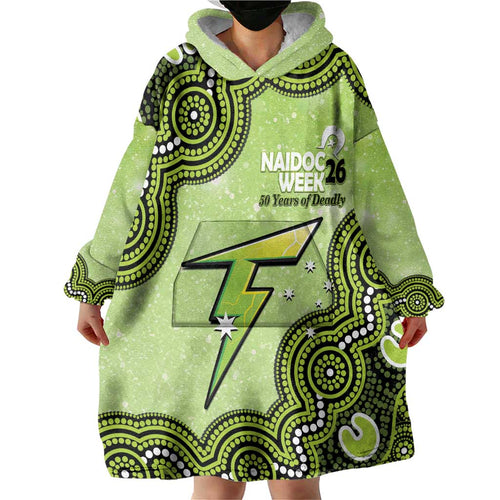 Sydney Thunder NAIDOC Week 2026 Custom Wearable Blanket Hoodie 50 Years Deadly Indigenous Art Glitter Effect