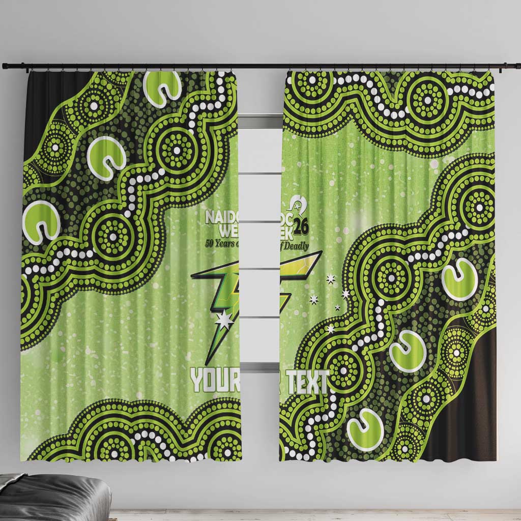 Sydney Thunder NAIDOC Week 2026 Custom Window Curtain 50 Years Deadly Indigenous Art Glitter Effect