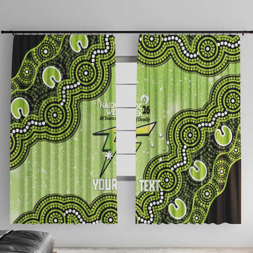 Sydney Thunder NAIDOC Week 2026 Custom Window Curtain 50 Years Deadly Indigenous Art Glitter Effect