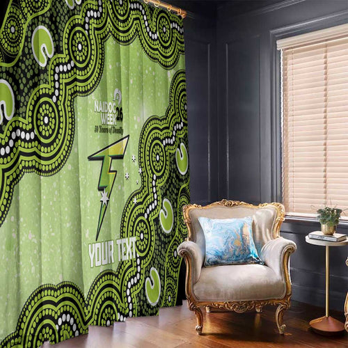 Sydney Thunder NAIDOC Week 2026 Custom Window Curtain 50 Years Deadly Indigenous Art Glitter Effect