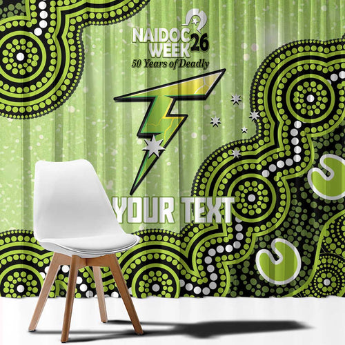 Sydney Thunder NAIDOC Week 2026 Custom Window Curtain 50 Years Deadly Indigenous Art Glitter Effect
