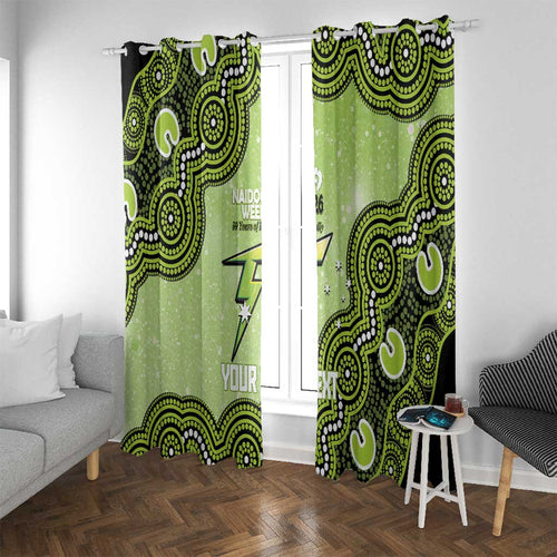 Sydney Thunder NAIDOC Week 2026 Custom Window Curtain 50 Years Deadly Indigenous Art Glitter Effect