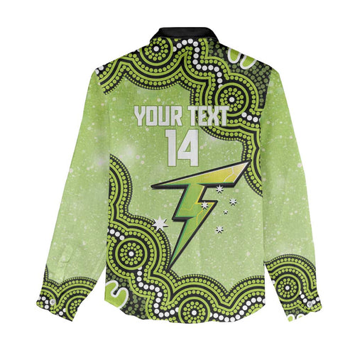 Sydney Thunder NAIDOC Week 2026 Custom Women Casual Shirt 50 Years Deadly Indigenous Art Glitter Effect