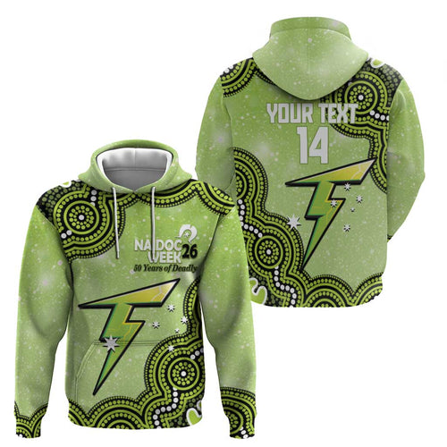 Sydney Thunder NAIDOC Week 2026 Custom Zip Hoodie 50 Years Deadly Indigenous Art Glitter Effect