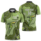 Sydney Thunder NAIDOC Week 2026 Custom Zipper Polo Shirt 50 Years Deadly Indigenous Art Glitter Effect