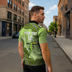 Sydney Thunder NAIDOC Week 2026 Custom Zipper Polo Shirt 50 Years Deadly Indigenous Art Glitter Effect