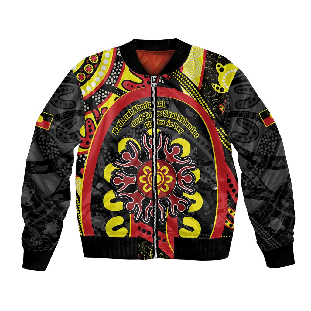 Australia Indigenous Children's Day Bomber Jacket Strong In Culture Stronger Together Aboriginal Art