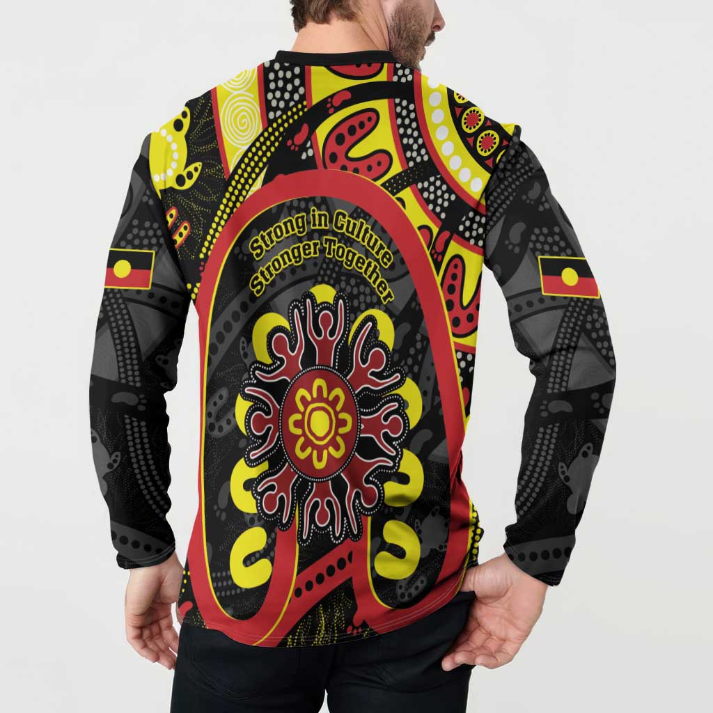 Australia Indigenous Children's Day Button Sweatshirt Strong In Culture Stronger Together Aboriginal Art