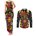 Australia Indigenous Children's Day Couples Matching Tank Maxi Dress and Long Sleeve Button Shirt Strong In Culture Stronger Together Aboriginal Art