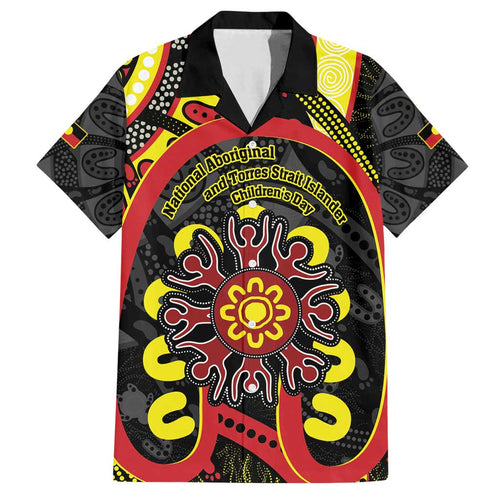 Australia Indigenous Children's Day Family Matching Long Sleeve Bodycon Dress and Hawaiian Shirt Strong In Culture Stronger Together Aboriginal Art