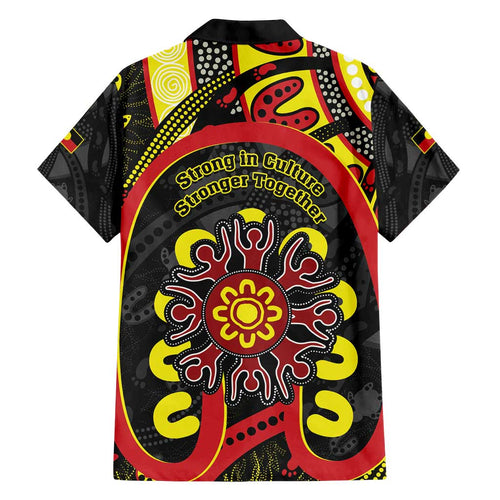 Australia Indigenous Children's Day Family Matching Long Sleeve Bodycon Dress and Hawaiian Shirt Strong In Culture Stronger Together Aboriginal Art