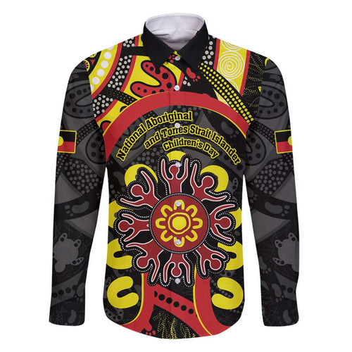 Australia Indigenous Children's Day Family Matching Long Sleeve Bodycon Dress and Hawaiian Shirt Strong In Culture Stronger Together Aboriginal Art