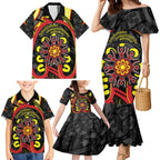 Australia Indigenous Children's Day Family Matching Mermaid Dress and Hawaiian Shirt Strong In Culture Stronger Together Aboriginal Art