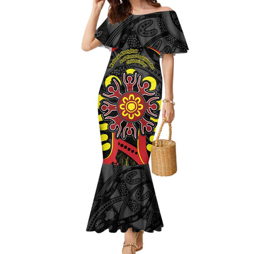 Australia Indigenous Children's Day Family Matching Mermaid Dress and Hawaiian Shirt Strong In Culture Stronger Together Aboriginal Art