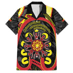 Australia Indigenous Children's Day Family Matching Off Shoulder Short Dress and Hawaiian Shirt Strong In Culture Stronger Together Aboriginal Art