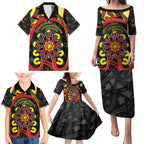 Australia Indigenous Children's Day Family Matching Puletasi and Hawaiian Shirt Strong In Culture Stronger Together Aboriginal Art
