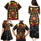 Australia Indigenous Children's Day Family Matching Puletasi and Hawaiian Shirt Strong In Culture Stronger Together Aboriginal Art