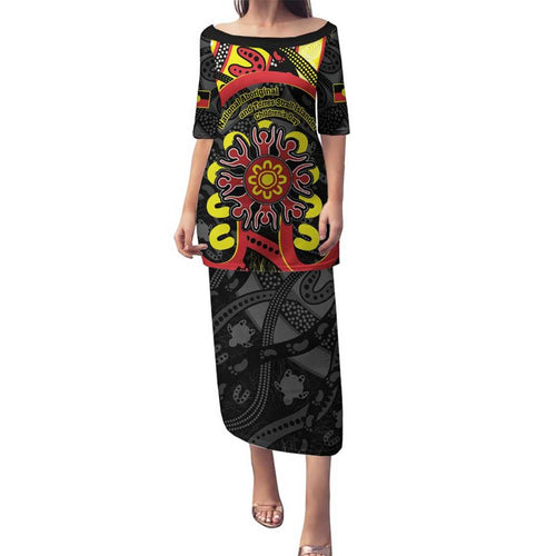 Australia Indigenous Children's Day Family Matching Puletasi and Hawaiian Shirt Strong In Culture Stronger Together Aboriginal Art