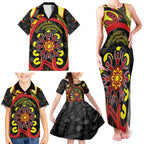 Australia Indigenous Children's Day Family Matching Tank Maxi Dress and Hawaiian Shirt Strong In Culture Stronger Together Aboriginal Art
