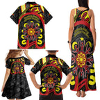 Australia Indigenous Children's Day Family Matching Tank Maxi Dress and Hawaiian Shirt Strong In Culture Stronger Together Aboriginal Art