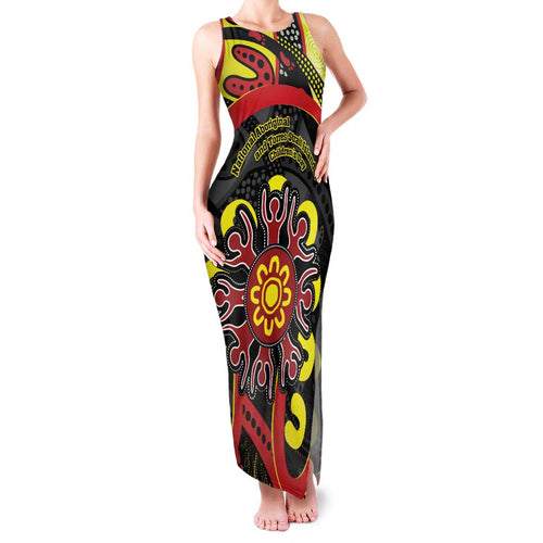 Australia Indigenous Children's Day Family Matching Tank Maxi Dress and Hawaiian Shirt Strong In Culture Stronger Together Aboriginal Art