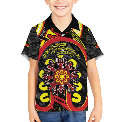 Australia Indigenous Children's Day Family Matching Tank Maxi Dress and Hawaiian Shirt Strong In Culture Stronger Together Aboriginal Art