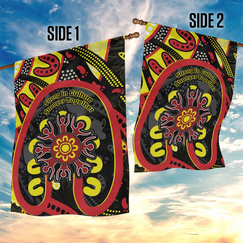 Australia Indigenous Children's Day Garden Flag Strong In Culture Stronger Together Aboriginal Art