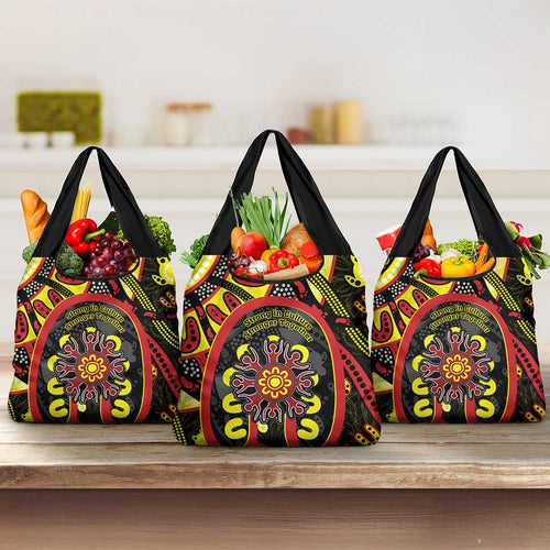 Australia Indigenous Children's Day Grocery Bag Strong In Culture Stronger Together Aboriginal Art