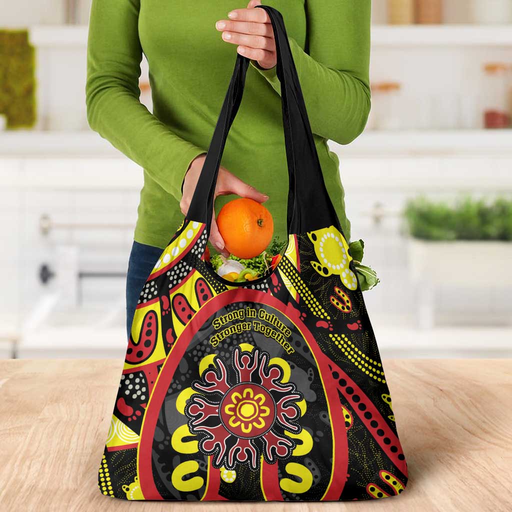 Australia Indigenous Children's Day Grocery Bag Strong In Culture Stronger Together Aboriginal Art