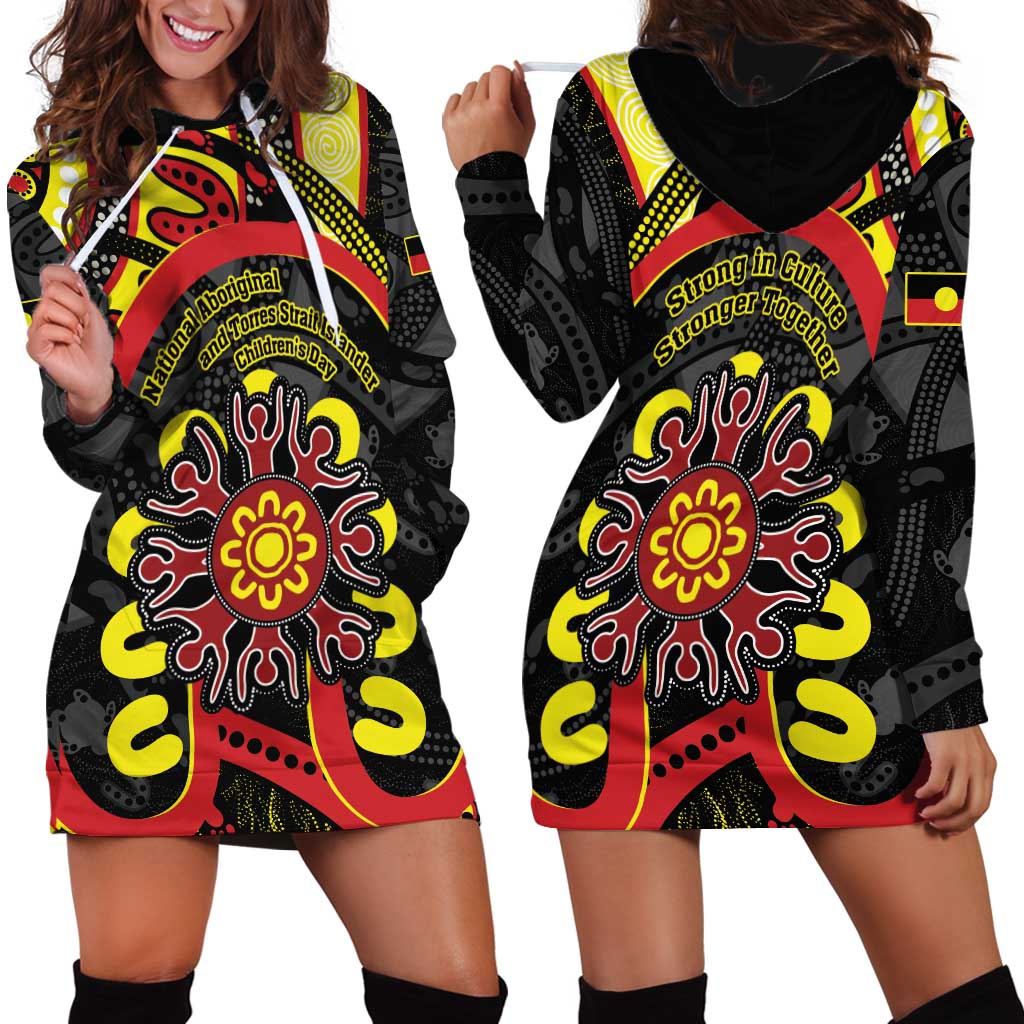 Australia Indigenous Children's Day Hoodie Dress Strong In Culture Stronger Together Aboriginal Art