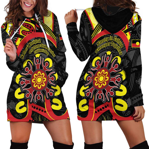 Australia Indigenous Children's Day Hoodie Dress Strong In Culture Stronger Together Aboriginal Art