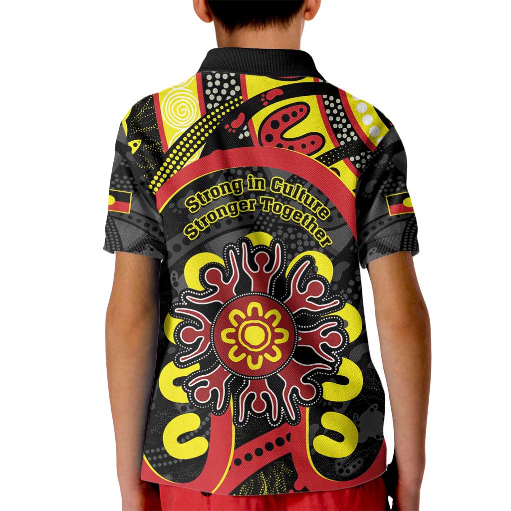 Australia Indigenous Children's Day Kid Polo Shirt Strong In Culture Stronger Together Aboriginal Art
